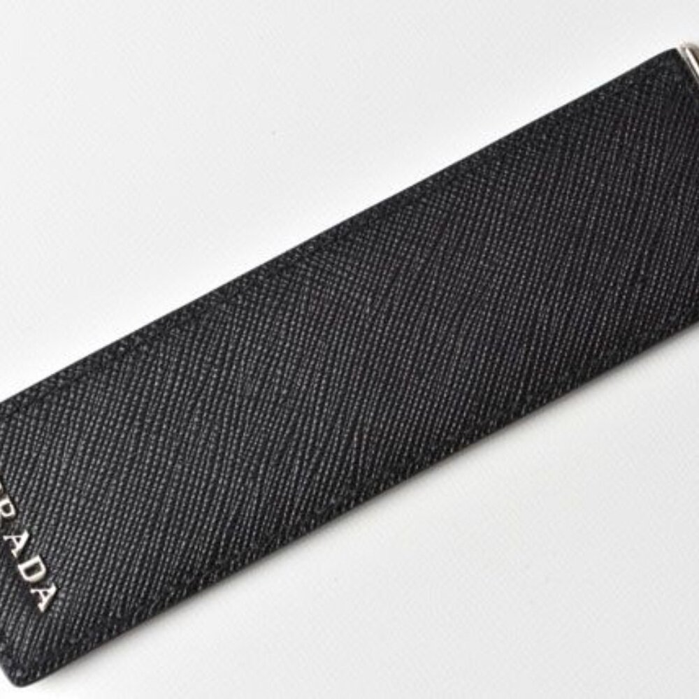 Prada Key Ring Key Holder Logo Patchwork Black Mu… - image 4